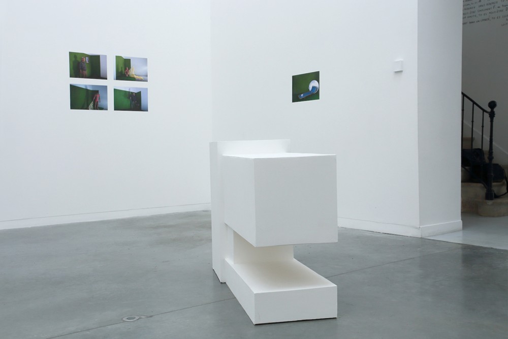 Structure de Jérémy Liron (1er plan) Photographies de Emma Charrin et Olivier Muller (2ème plan) Exposition IMMERSION au CACL - mai 2015